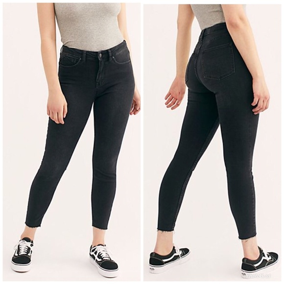 Free People Pants - [Free People] Raw Hem Black Skinny Jean